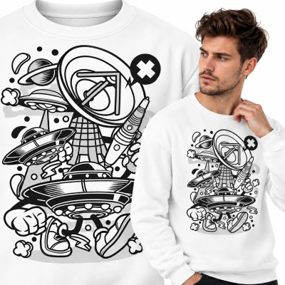 BLUZA  ANIMOWANA  UFO